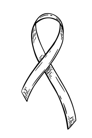 Sketch ribbon isolated on white background. health concept. vector illustrationのイラスト素材