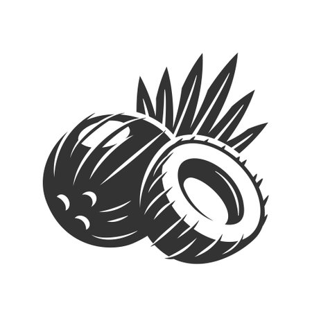 Vintage coconut icon isolated on white background. vector illustrationのイラスト素材
