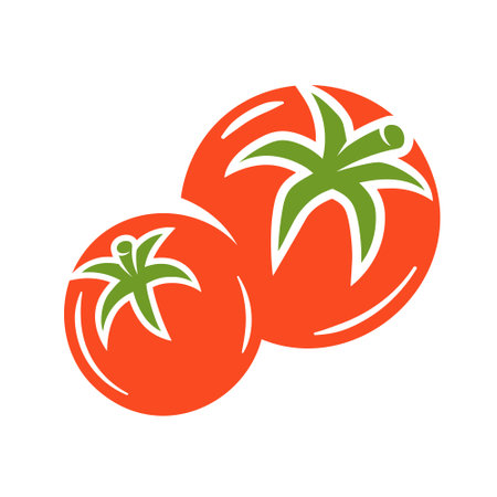 Red tomato isolated on white background. vector illustrationのイラスト素材