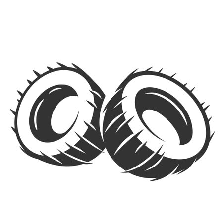 Vintage coconut icon isolated on white background. vector illustrationのイラスト素材