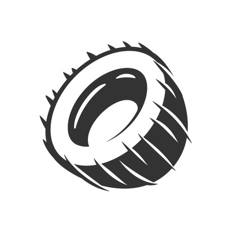 Vintage coconut icon isolated on white background. vector illustrationのイラスト素材