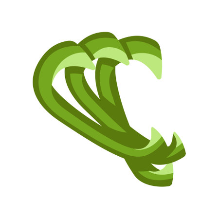 Sweet green bell pepper isolated on white background. Bell pepper in cartoon style. vector illustrationのイラスト素材