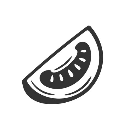 Vintage tomato isolated on white background. Silhouette black tomato. vector illustrationのイラスト素材