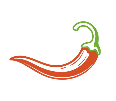 Red chili pepper isolated on white background. vector illustrationのイラスト素材