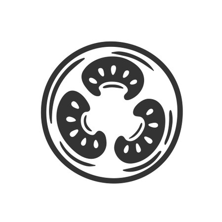 Vintage tomato isolated on white background. Silhouette black tomato. vector illustrationのイラスト素材