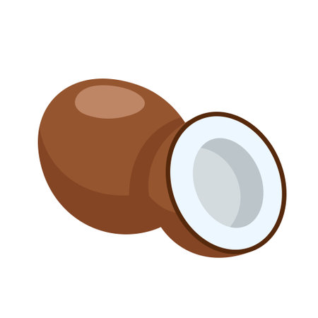 Coconut icon isolated on white background. cartoon style. vector illustrationのイラスト素材