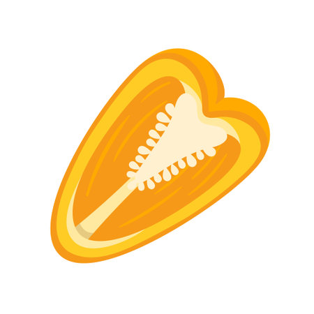 Sweet yellow bell pepper isolated on white background. Bell pepper in cartoon style. vector illustrationのイラスト素材