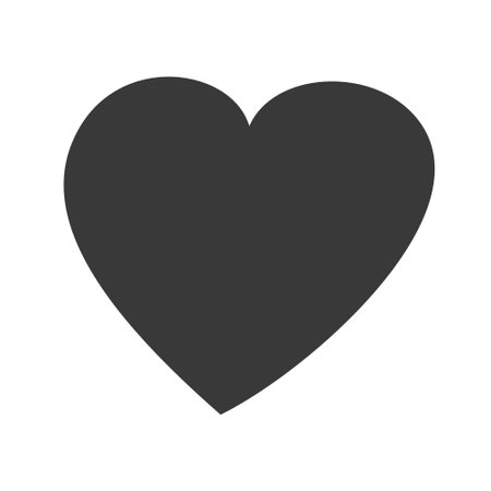 Silhouette heart illustration isolated on white background. vector illustrationのイラスト素材