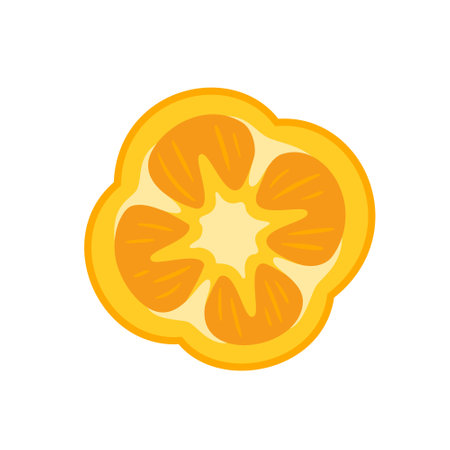 Sweet yellow bell pepper isolated on white background. Bell pepper in cartoon style. vector illustrationのイラスト素材