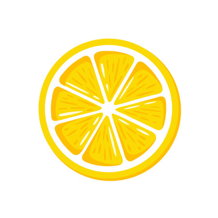 Yellow lemon isolated on white background. flat style. vector illustrationのイラスト素材