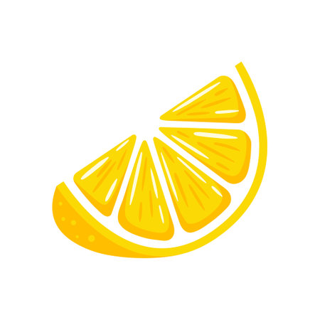 Yellow lemon isolated on white background. flat style. vector illustrationのイラスト素材