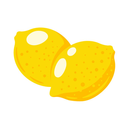 Yellow lemon isolated on white background. flat style. vector illustrationのイラスト素材