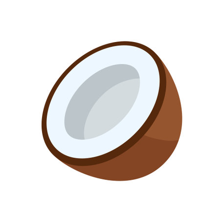 Coconut icon isolated on white background. cartoon style. vector illustrationのイラスト素材