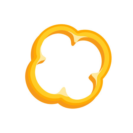 Sweet yellow bell pepper isolated on white background. Bell pepper in cartoon style. vector illustrationのイラスト素材