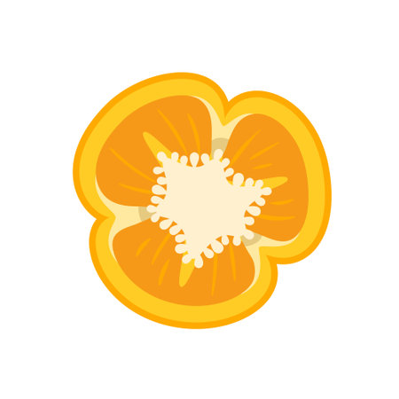 Sweet yellow bell pepper isolated on white background. Bell pepper in cartoon style. vector illustrationのイラスト素材