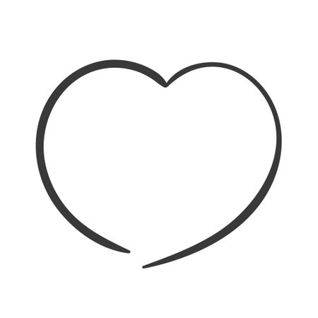 Black heart shape isolated on white background. vector illustrationのイラスト素材