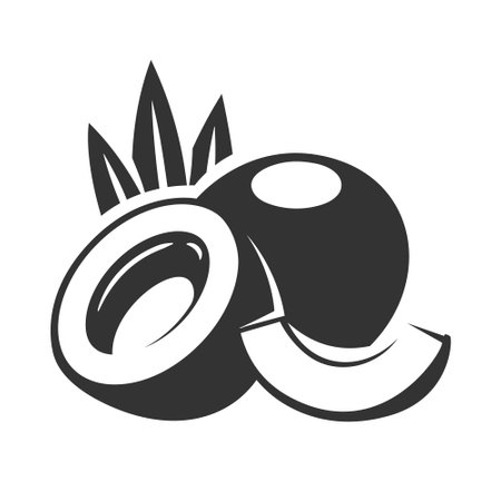 Vintage coconut icon isolated on white background. vector illustrationのイラスト素材