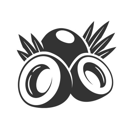 Vintage coconut icon isolated on white background. vector illustrationのイラスト素材