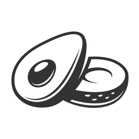 Vintage avocado icon isolated on white background. vector illustrationのイラスト素材