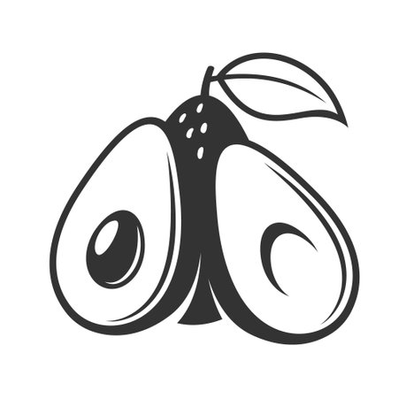Vintage avocado icon isolated on white background. vector illustrationのイラスト素材