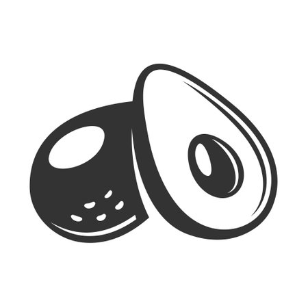 Vintage avocado icon isolated on white background. vector illustrationのイラスト素材