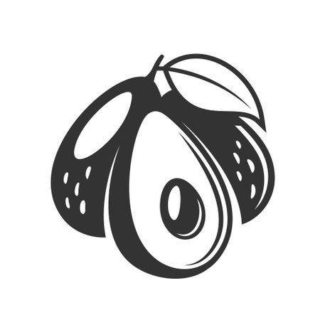 Vintage avocado icon isolated on white background. vector illustrationのイラスト素材