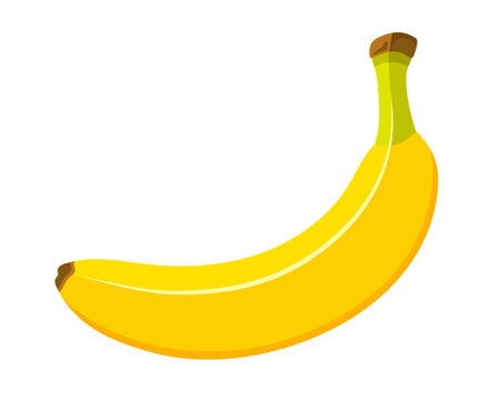 Beautiful bananas in cartoon style. flat design. Yellow banana isolated on a white background. vector illustrationのイラスト素材