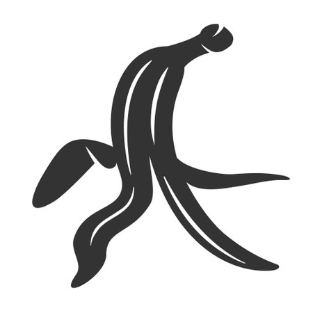 Banana silhouette isolated on white background. simple style. vector illustrationのイラスト素材