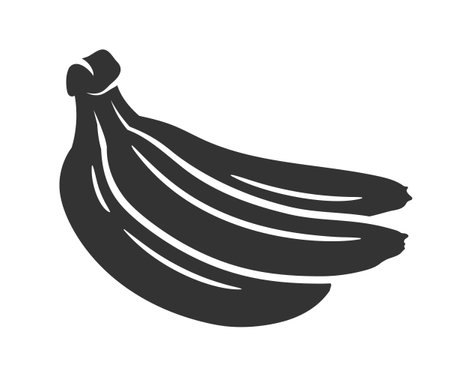 Banana silhouette isolated on white background. simple style. vector illustrationのイラスト素材