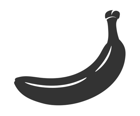 Banana silhouette isolated on white background. simple style. vector illustrationのイラスト素材