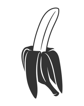 Banana silhouette isolated on white background. simple style. vector illustrationのイラスト素材