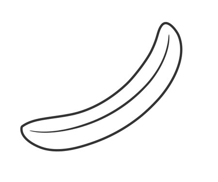 Banana silhouette isolated on white background. simple style. vector illustrationのイラスト素材