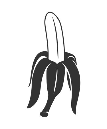 Banana silhouette isolated on white background. simple style. vector illustrationのイラスト素材