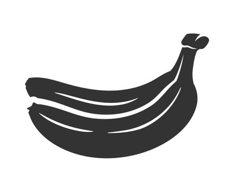 Banana silhouette isolated on white background. simple style. vector illustrationのイラスト素材