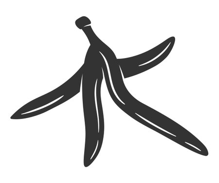 Banana silhouette isolated on white background. simple style. vector illustrationのイラスト素材