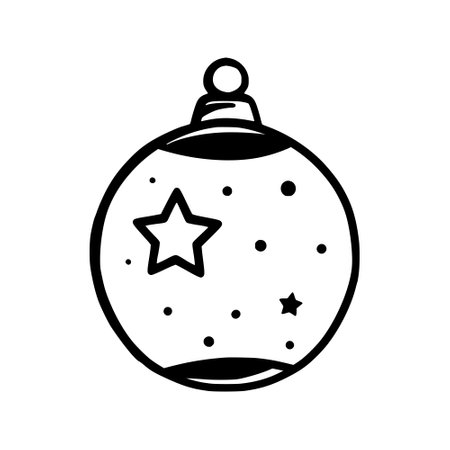 Christmas tree toy with ornaments. Xmas ball in a simple shape isolated on a white background. Vector illustrationのイラスト素材