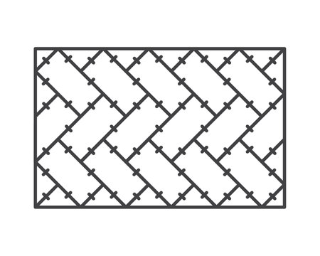 Floor tile outline icon after laying isolated on white background. Wall tile pattern, simple shape. Vector illustrationのイラスト素材