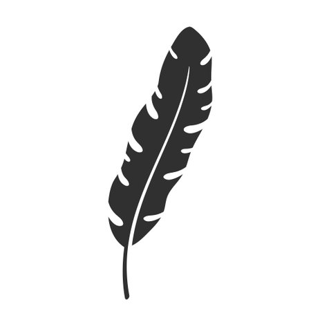 Banana leaf isolated on white background. Black banana leaf silhouette. Tropical tree. Vector illustrationのイラスト素材