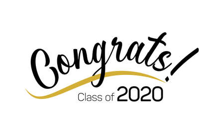 Class of 2020, lettering for greeting, congratulation event, party, high school or college graduate, invitation cardのイラスト素材