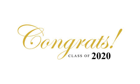 Class of 2020, lettering for greeting, congratulation event, party, high school or college graduate, invitation cardのイラスト素材
