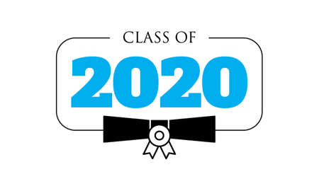 Class of 2020, lettering for greeting, congratulation event, party, high school or college graduate, invitation cardのイラスト素材