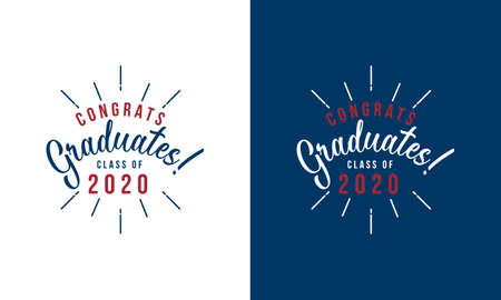 Class of 2020, lettering for greeting, congratulation event, party, high school or college graduate, invitation cardのイラスト素材