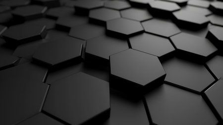 Digital Hive, Black Hexagonal Structure in 3Dの素材