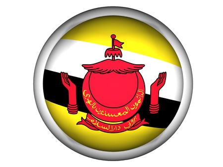 National Flag of Brunei | Button Style |  Isolatedの写真素材