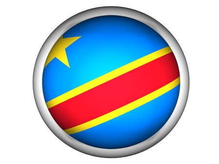 National Flag of Congo Democratic Republic | Button Style |  Isolatedの写真素材