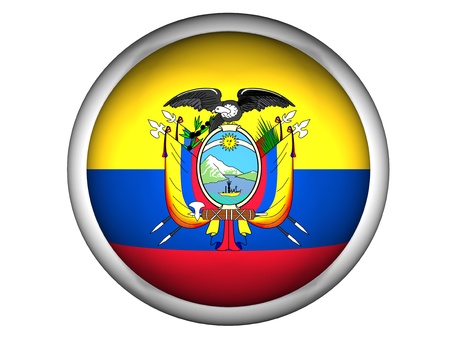National Flag of Ecuador | Button Style |  Isolatedの写真素材