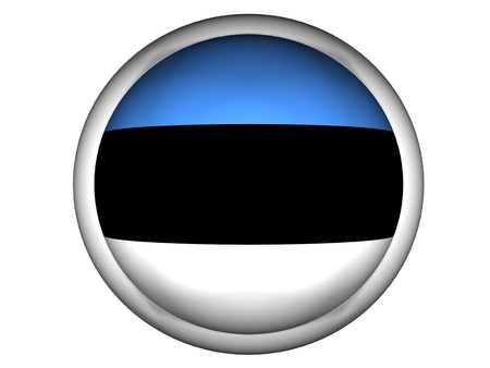 National Flag of Estonia | Button Style |  Isolatedの写真素材