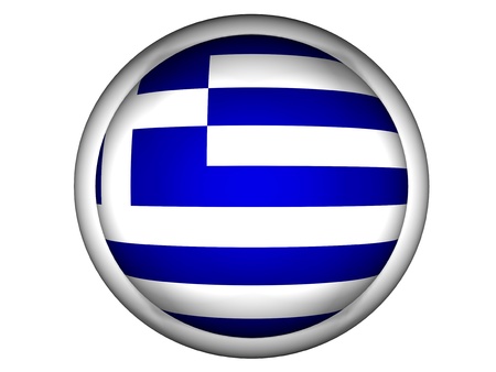 National Flag of Greece | Button Style |  Isolatedの写真素材