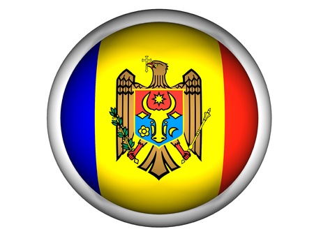National Flag of Moldova | Button Style |  Isolatedの写真素材