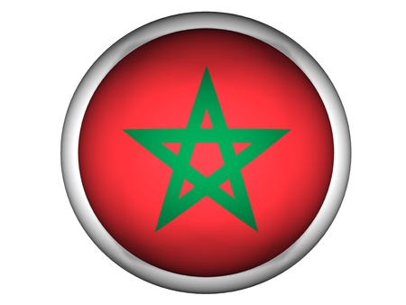 National Flag of Morocco | Button Style |  Isolatedの写真素材